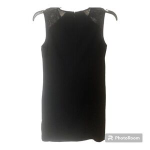 All Saints Black Lace Detail Sheath Shift Dress Size 00 $179